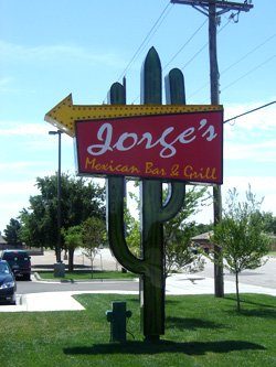 Yard Sign at Jorge's Mexican Bar & Grill